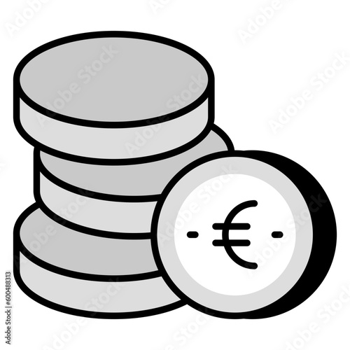An editable design icon of euro coins 