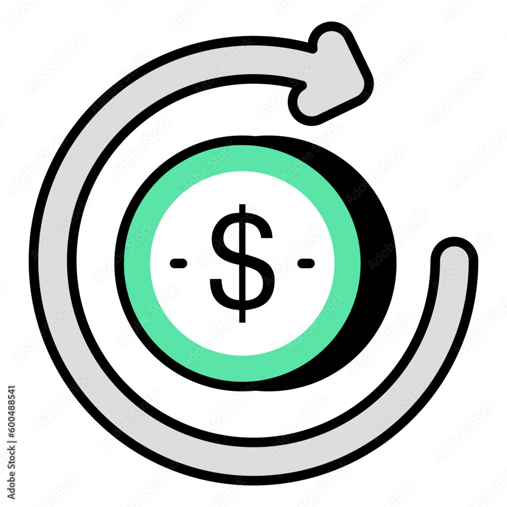 An icon design of money return An icon design of money return