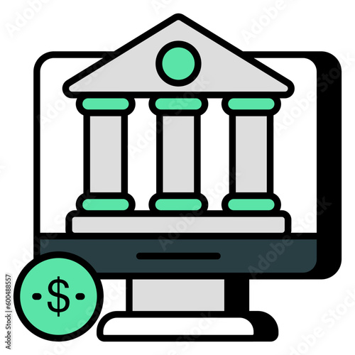 An icon design of online banking 
