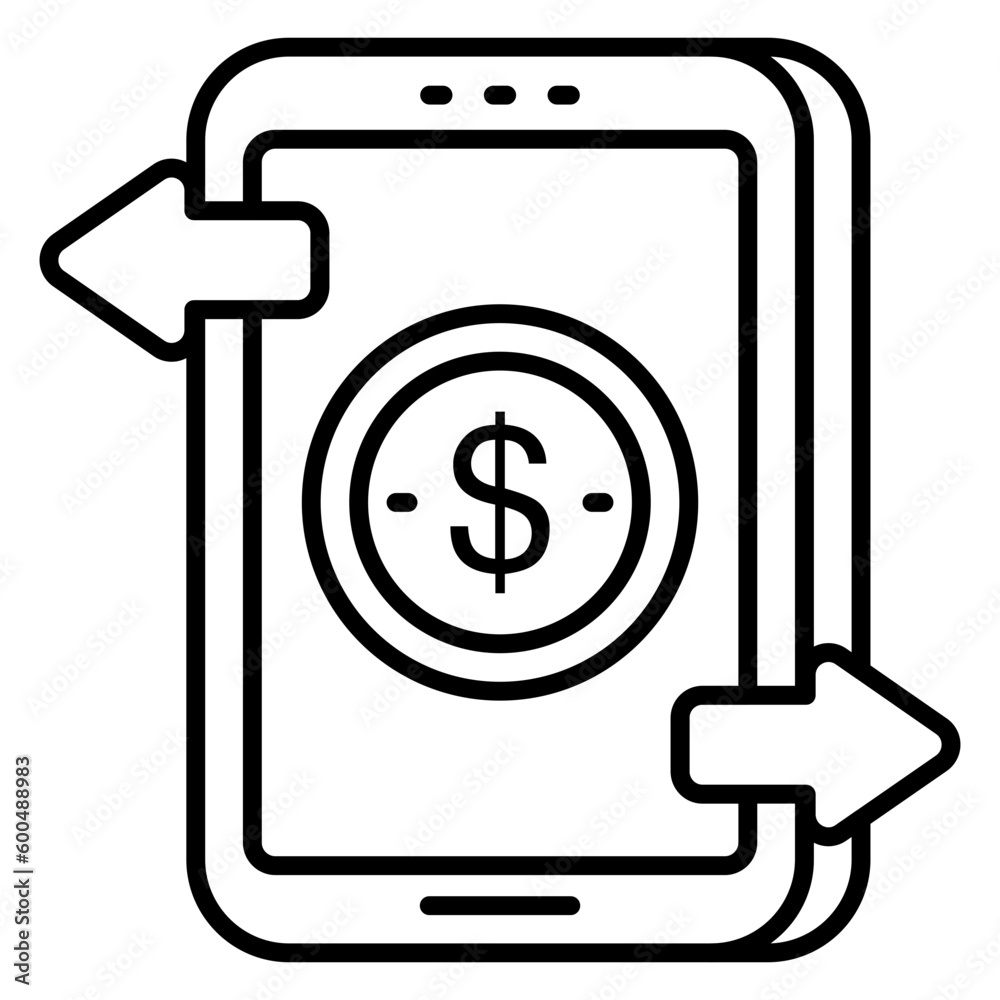 An icon design of mobile money transfer An icon design of mobile money transfer