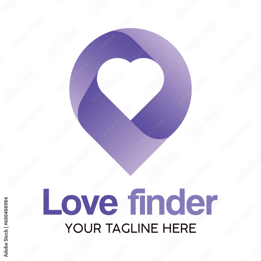 Love Pin Logo, Love Finder Logo