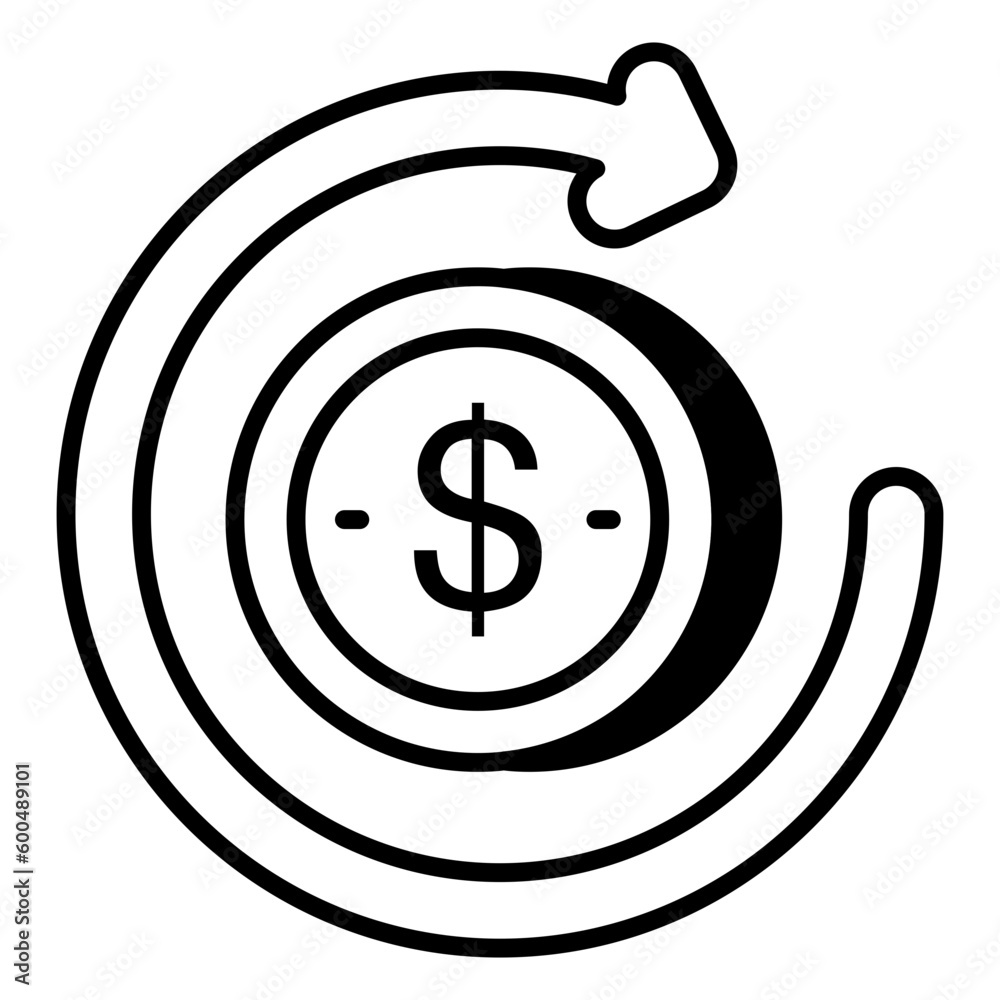 An icon design of money return An icon design of money return