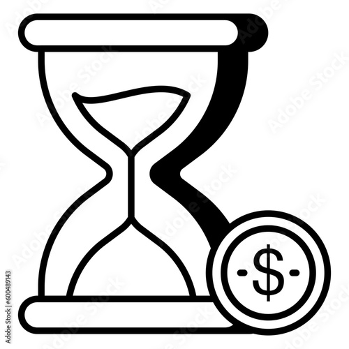 Trendy vector design of time is money 