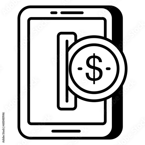 An icon design of mobile money withdrawal 