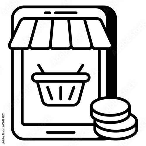 Modern design icon of mobile shopping