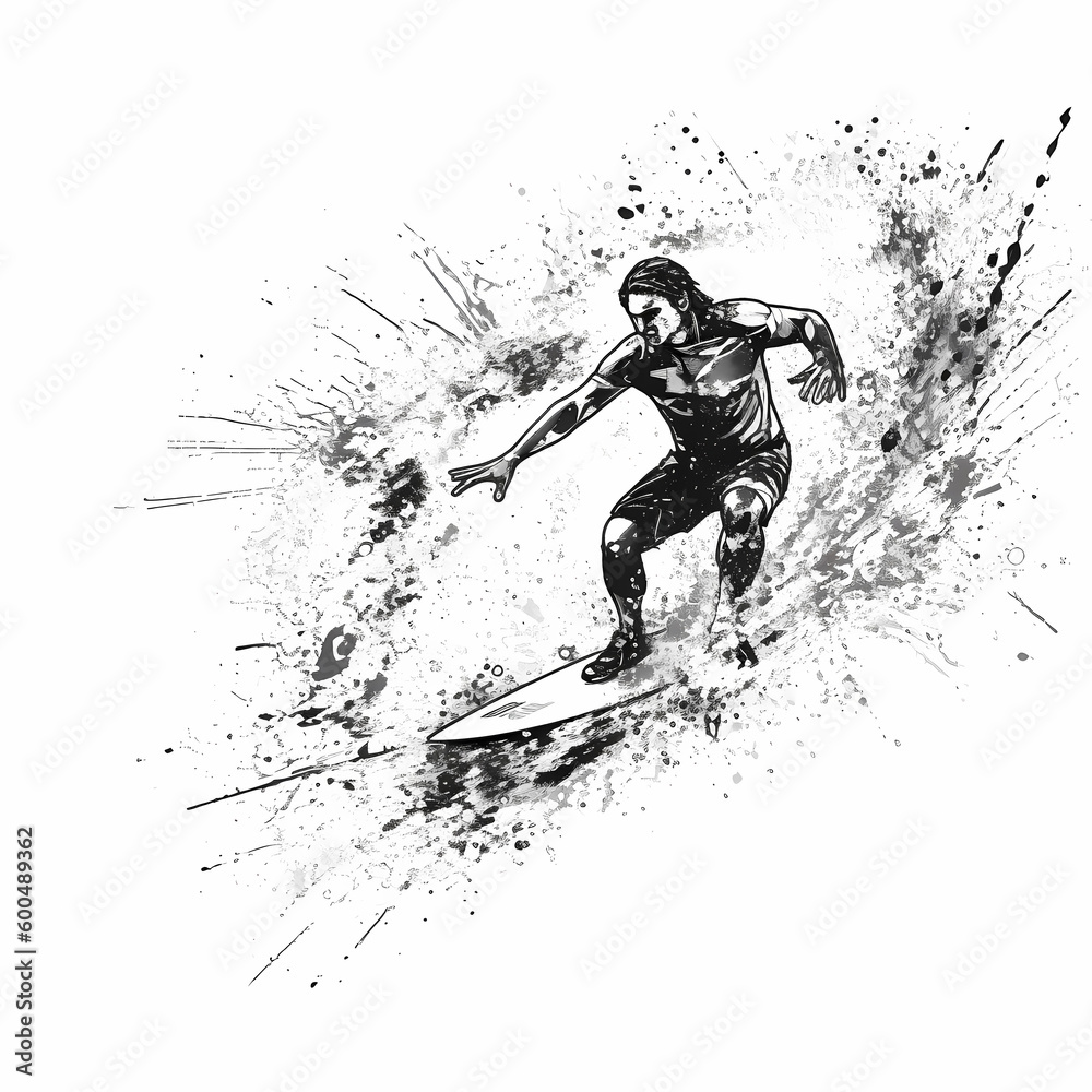 Surfer Athelete Logo. Generative AI Surfer Athelete Logo. Generative AI