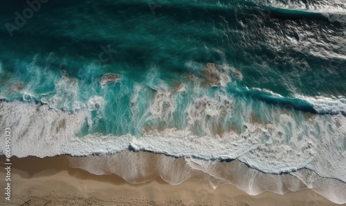 Aerial view of sandy beach and blue sea © M.Gierczyk