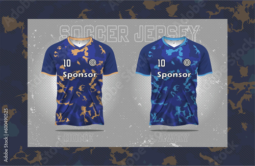 Modern Soccer jersey football sport t shirt design suitable for racing, soccer, gaming and e sports Pro Vector and double sided mockup design