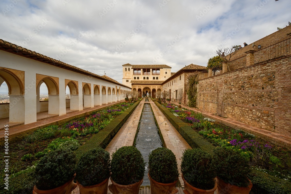 Fototapeta premium Generalife gardens at Alhambra, Granada, Spain