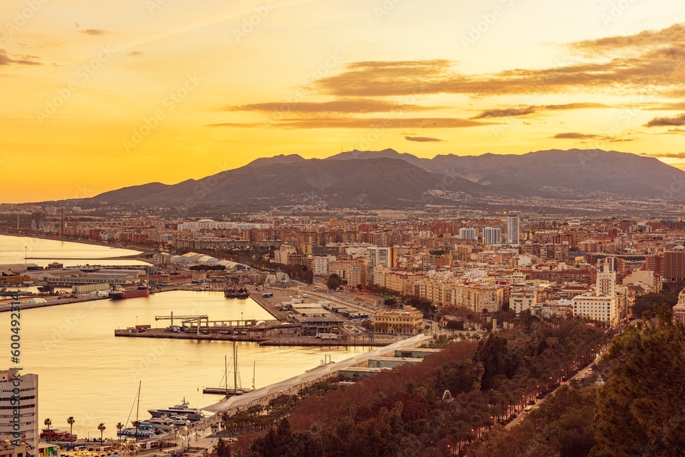 View of the city of Malaga, Andalusia. Spain