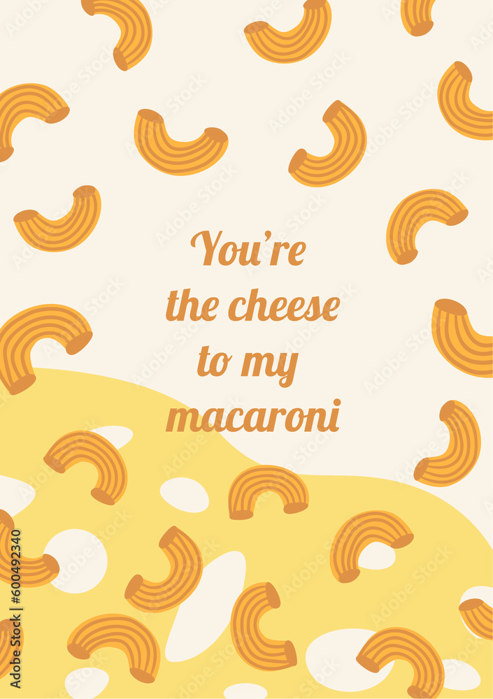 Pasta macaroni with cheese poster background.