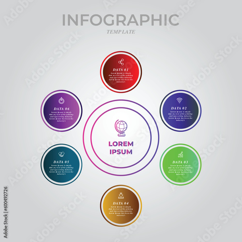 Modern flat circular diagram infographic template vector illustration