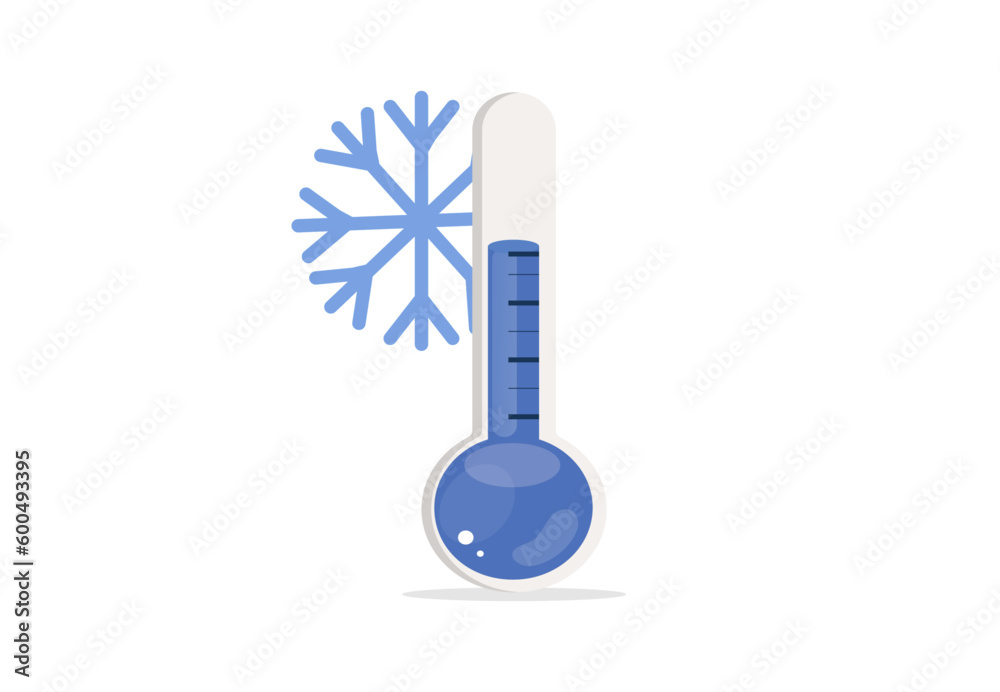 Thermometer cold temperature. Meteorological thermometers measuring climate. Celsius thermometers. Vector flat icons. Thermometer cold temperature. Meteorological thermometers measuring climate. Celsius thermometers. Vector flat icons.