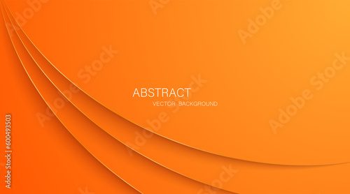 Orange abstract background with golden glowing lines with free space for design.
