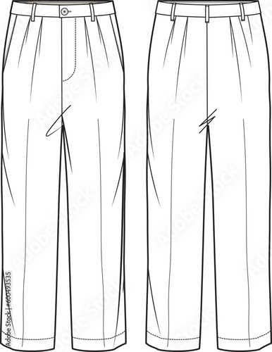 UNISEX CORPORATE BOTTOM WEAR PANT VECTOR SKETCH