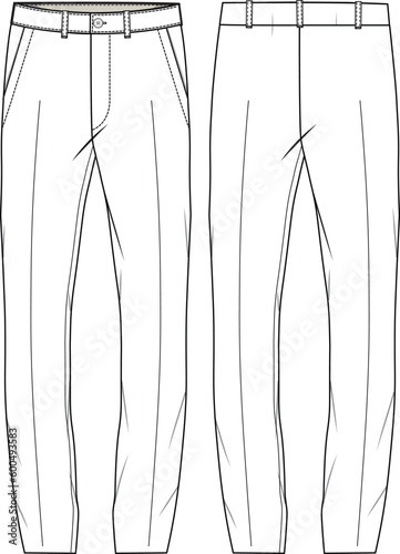 UNISEX CORPORATE BOTTOM WEAR PANT VECTOR SKETCH