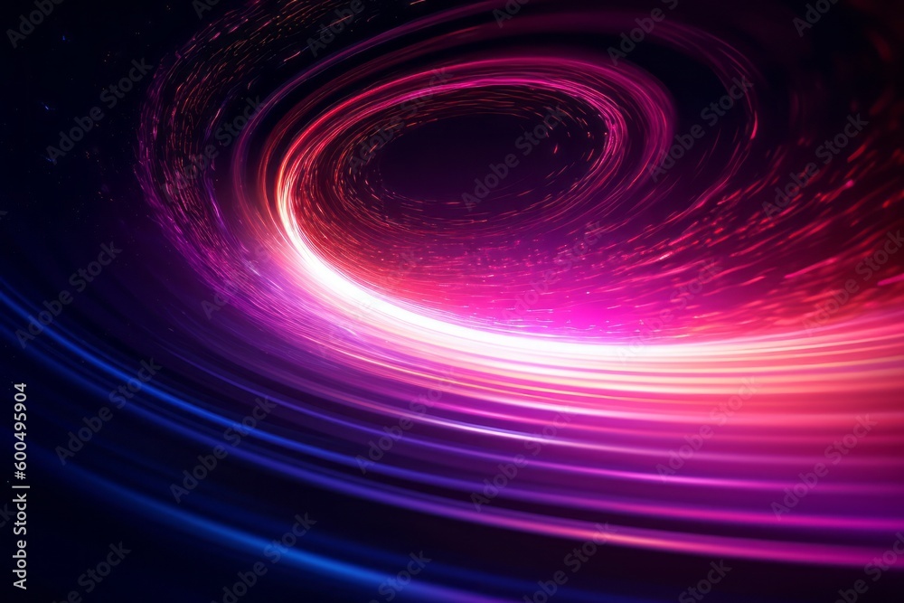 Luminous Cosmic Motion: Kinetic Lines and Curves, Navy and Magenta, Generative AI Luminous Cosmic Motion: Kinetic Lines and Curves, Navy and Magenta, Generative AI