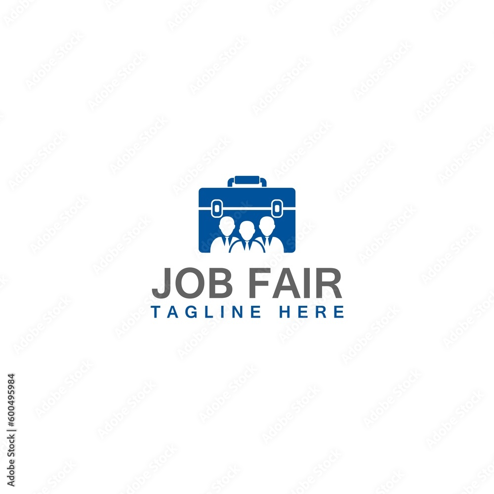 Job Fair Logo Template. Find job, job fair, Business people icon isolated on white background Job Fair Logo Template. Find job, job fair, Business people icon isolated on white background
