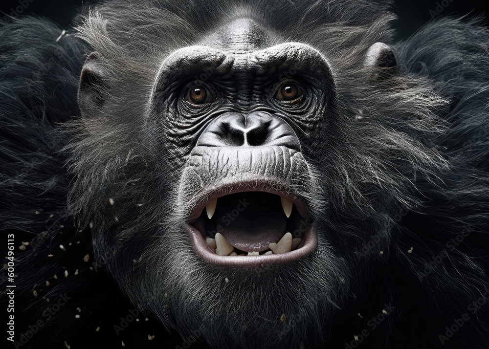 ape animal, wildlife, Generative AI