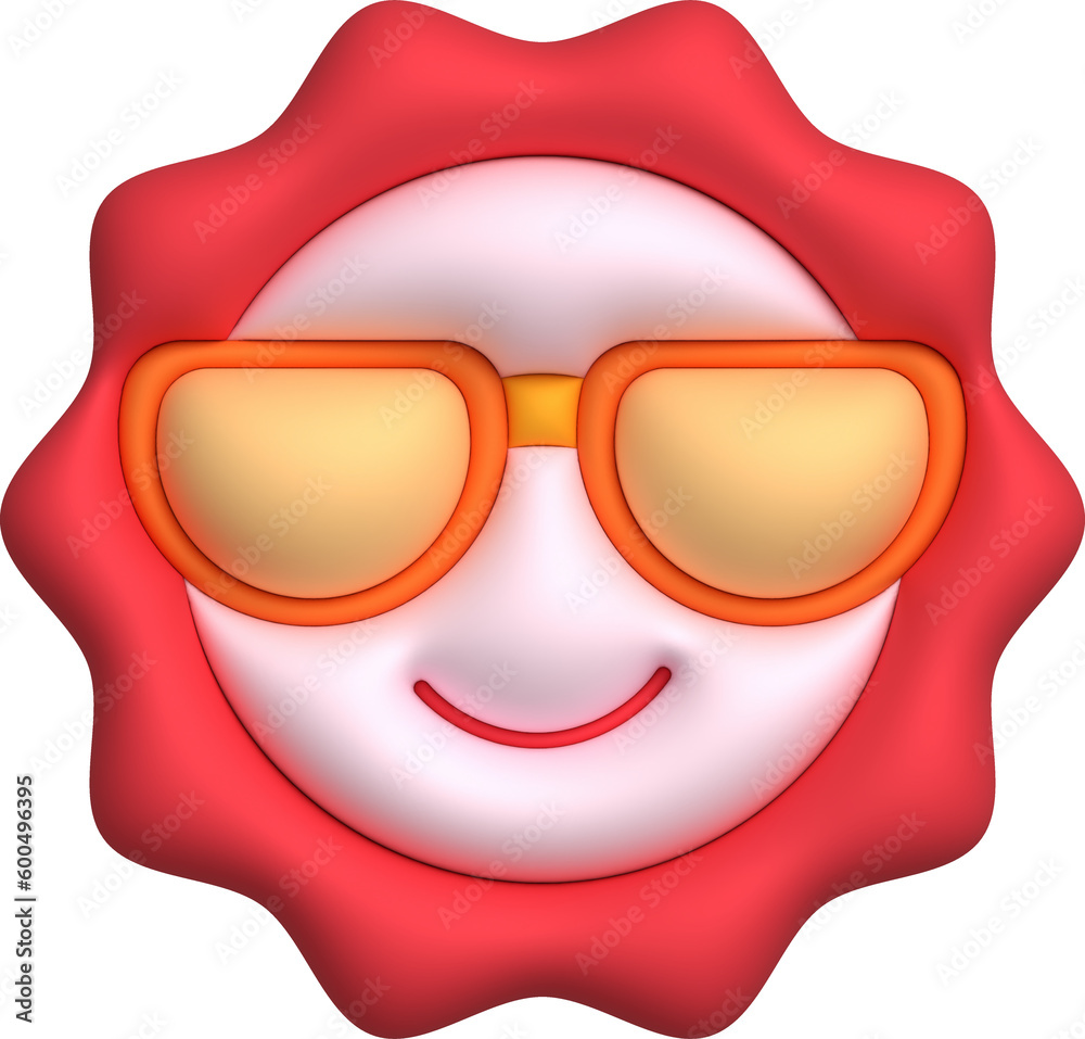 illustration 3d. Sun icon wearing sunglasses. Summer. For design. illustration 3d. Sun icon wearing sunglasses. Summer. For design.