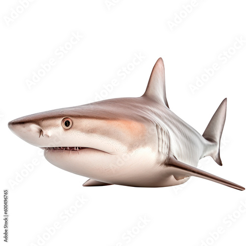 ferocious great white shark on transparent background Generative Ai 