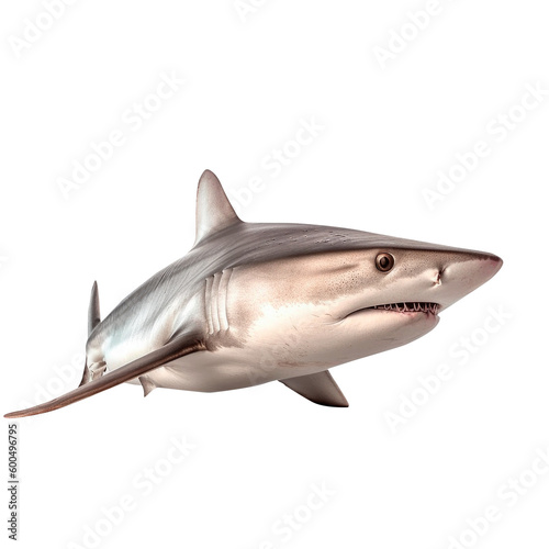ferocious great white shark on transparent background Generative Ai
