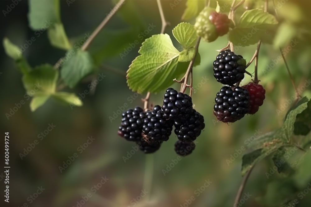 Blackberries, Generative AI illustrations Blackberries, Generative AI illustrations