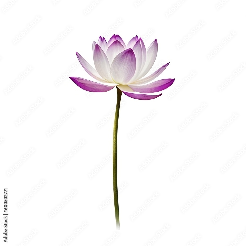 Lotus flower watercolor, generative ai illustration on white background Lotus flower watercolor, generative ai illustration on white background