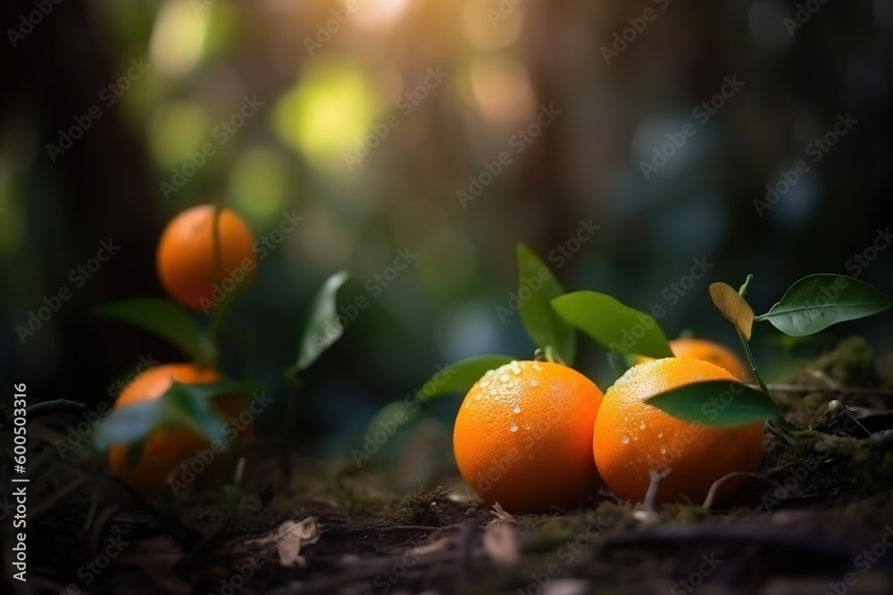 Tangerines, Generative AI illustrations. Tangerines, Generative AI illustrations.