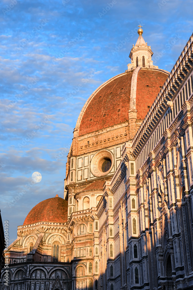 Cathedral of Santa Maria del Fiore in Florence, Italy: detail view of Brunelleschi's Dome.
