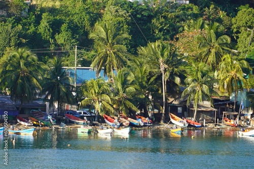 Fishing boats in Castries harbour Saint Lucia photo