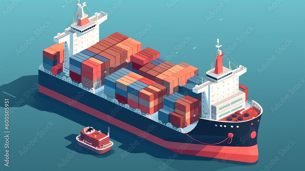 Container Cargo Ship in the ocean transportation, Global Business