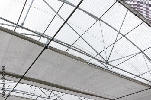 Roof Structure of a vegetable greenhouse seen from below