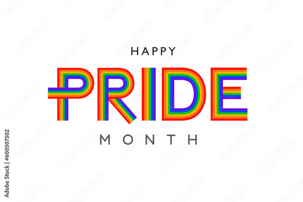 PRIDE MONTH Rainbow alphabet ,LGBT Pride month typography design ,rainbow text typography LGBTQ Pride month ,Happy Pride month vector design, HAPPY PRIDE MONTH  2023.