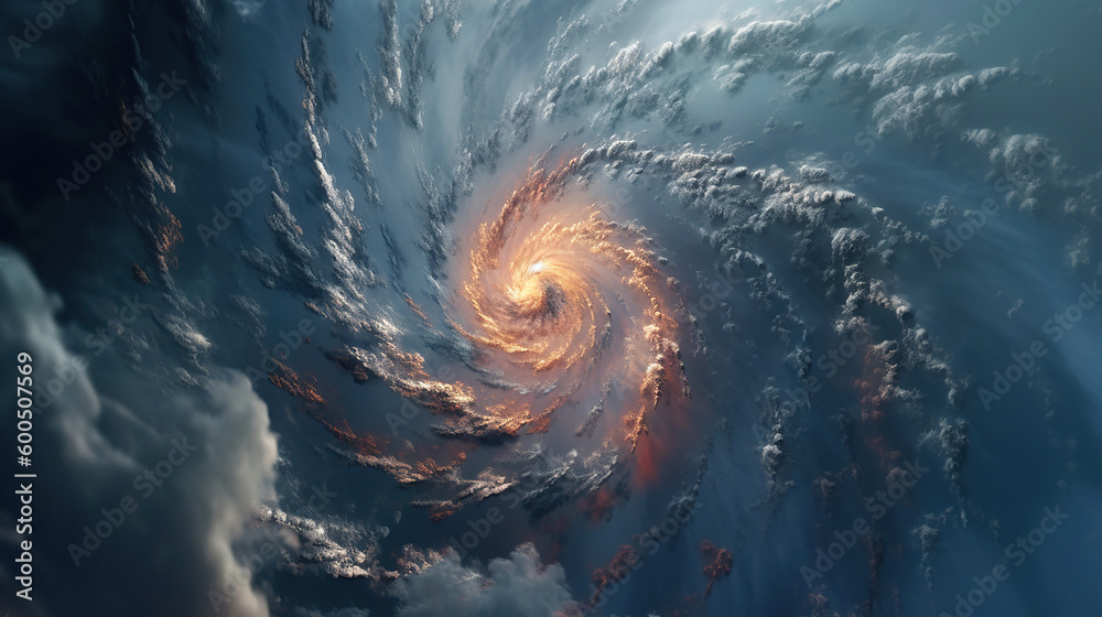 Spiraling vortex of clouds in space. Generative Ai Spiraling vortex of clouds in space. Generative Ai