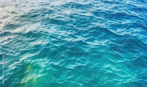 Blue sea water surface background. Generative AI