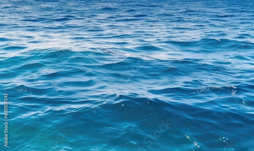 Blue water surface. Close-up of the sea, background. Generative AI