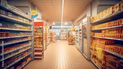 Modern supermarket interior