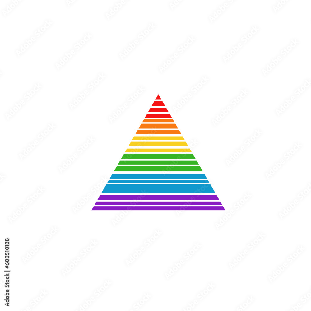 LGBT pride month logo icon sign brand Triangle pyramid emblem Human rights and tolerance Modern geometric design Trendy style Fashion print clothes apparel greeting invitation card cover flyer poster