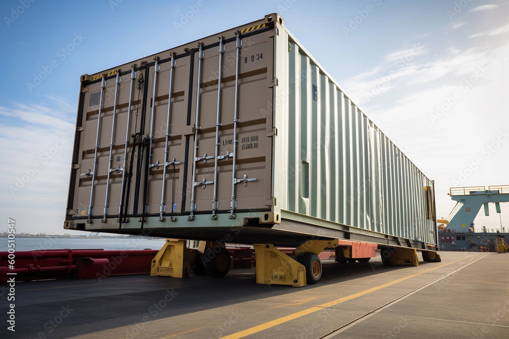 Sea containers cargo delivery. AI Generated Sea containers cargo delivery. AI Generated