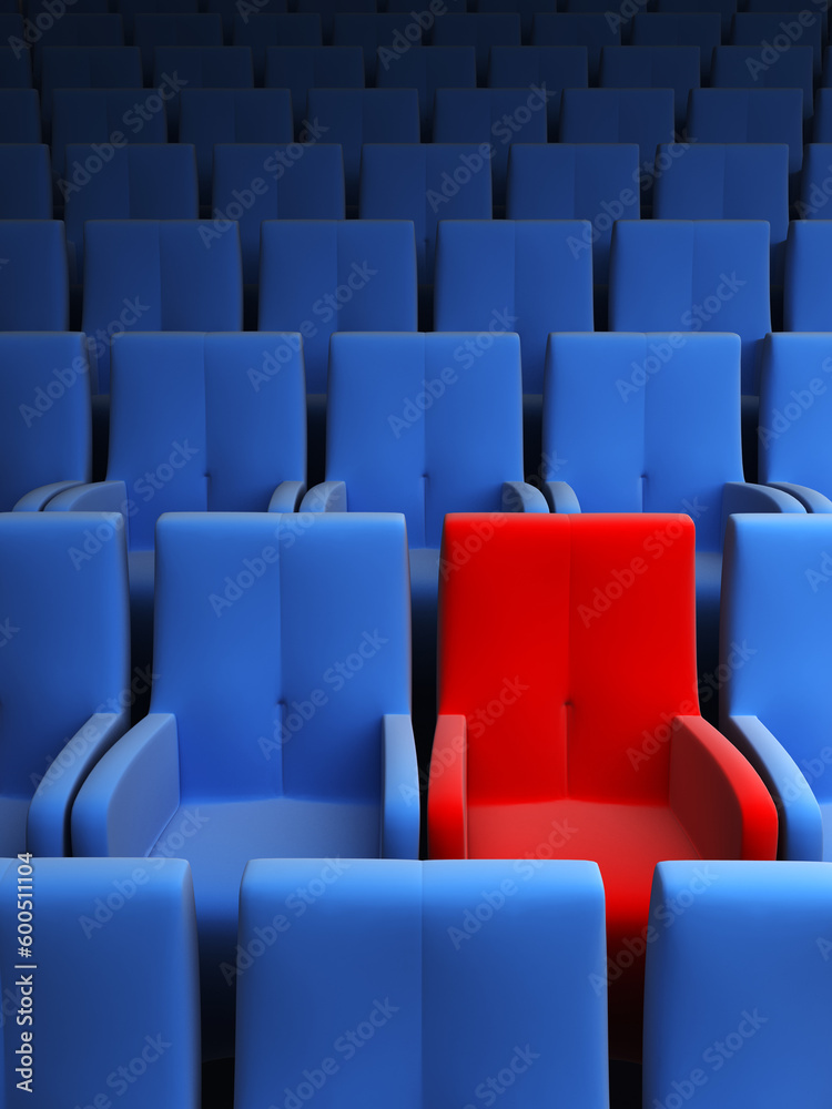 Obraz premium the auditorium with one reserved seat