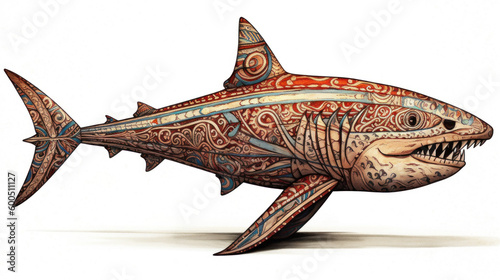 Celtic-style Shark created with generative AI technology