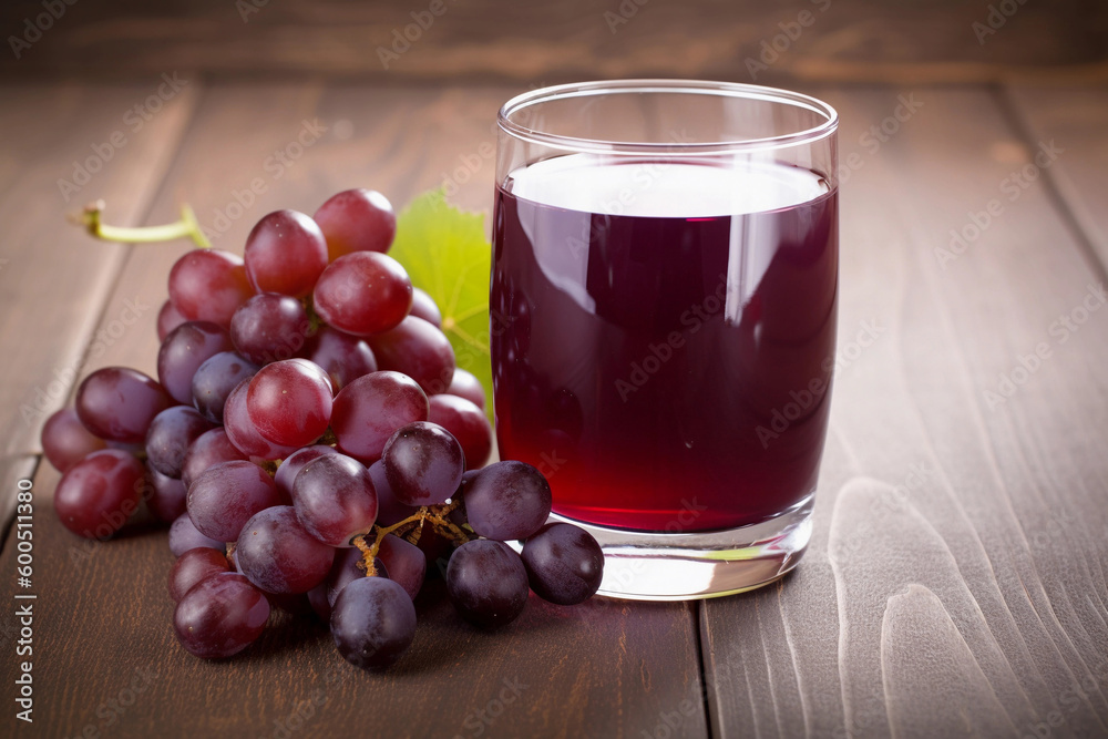 grape juice in glass. AI Generated