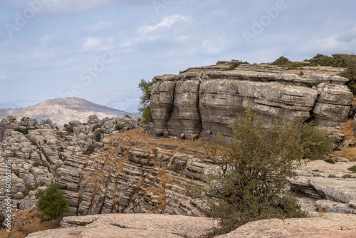 Beautifull exposure of the El Torcal de Antequera, wich is known for its unusual landforms, and is regarded as one of the most impressive karst landscapes in Europe located in Sierra del Torcal, Anteq