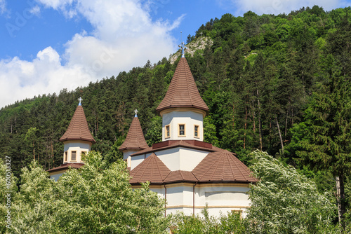 View of the Orthodox Church of the city of Bran. Brasov, Transylvania. Romania
