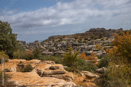 Beautifull exposure of the El Torcal de Antequera, wich is known for its unusual landforms, and is regarded as one of the most impressive karst landscapes in Europe located in Sierra del Torcal, Anteq