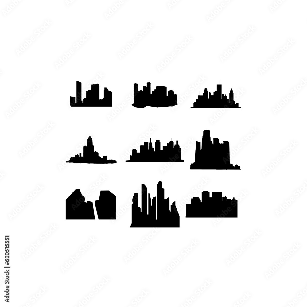 city building icon set collection design