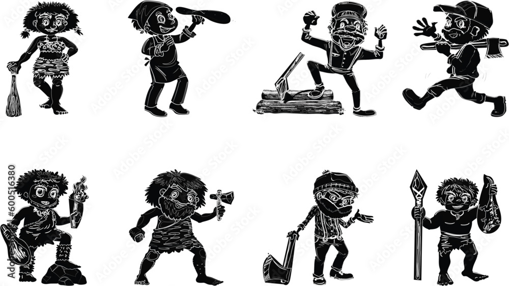 set of Bigfoot silhouette pack vector file set of Bigfoot silhouette pack vector file