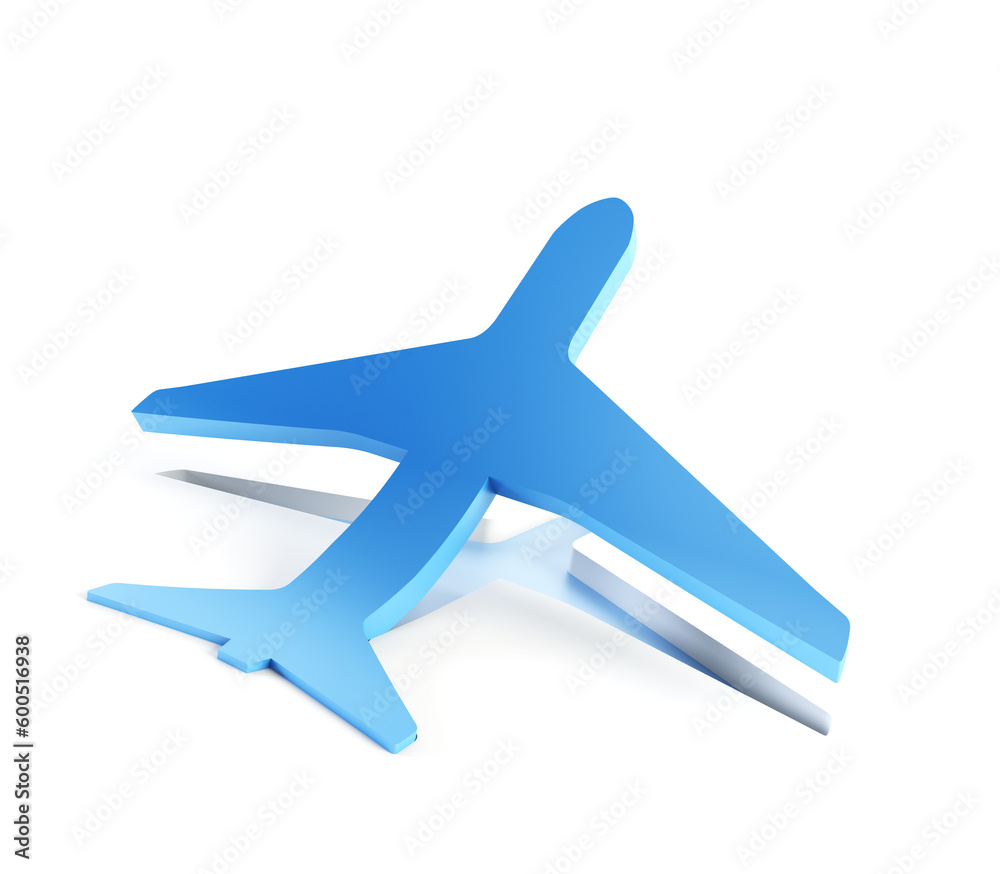 symbolic airplane take off, isolated 3d render symbolic airplane take off, isolated 3d render