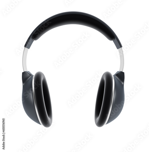 symbolic headphones, isolated 3d rendering